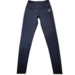 Gymshark XS Dry Moisture Management Ankle Length Mid Rise Black Workout Leggings